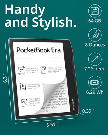 PocketBook Era Stardust Silver: 7-дюймовий електронний ридер 16GB срібного кольору