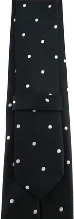 Краватка TigerTie шовкова вузька з візерунком в крапку (Чорно-біло-срібна)