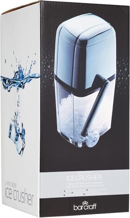 BarCraft Ice Crusher for Cocktails, with Ice Scoop, Plastic and Stainless Steel, 15.5 x 13.5 x 28cm, Transparent/Silver