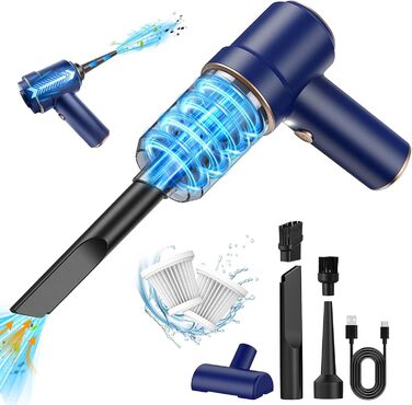 Бездротовий портативний пилосос 2-в-1 для дому, авто та тварин, 15000PA, мокрий/сухий, 120W (фіолетовий)