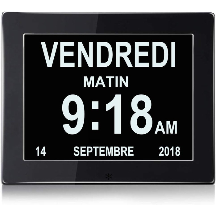 SENXINGYAN 8-Inch Digital Clock, Alarm Clock, Calendar for Seniors & Dementia Patients (e.g., Alzheimer's) with Reminder Function