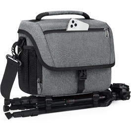 Сумка для камери RAINSMORE для DSLR/SLR з дощеміцною накидкою (сіра)