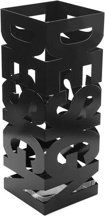 Modern Umbrella Stand for Entryway, Room, or Hallway - Metal, White & Black