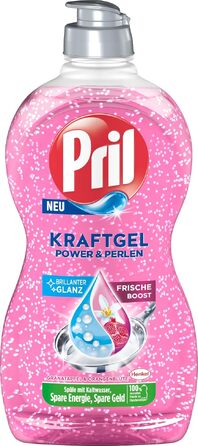Засіб для миття посуду Pril Kraft Gel Power & Perlen, висока жиророзчинна здатність, 450 мл (набір 4 шт)