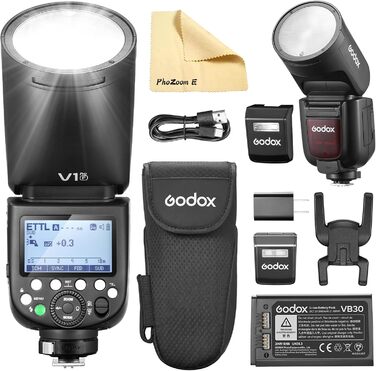 Godox V1PRO-F: Професійний спалах для камер Fujifilm з Li-ion батареєю, 76Ws, HSS 1/8000s, бездротовий зв'язок 2.4G, TTL