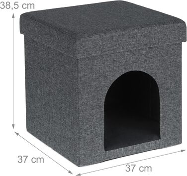 Кігтеточка-будиночок Relaxdays для котів та маленьких собак, сіра, 38,5 x 37 x 37 см