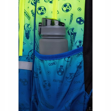 Багатокамерний шкільний рюкзак CoolPack, синій з жовтими та золотистими відтінками, 27 л