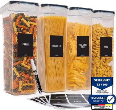 Набір контейнерів для зберігання Deco haus® 24 шт. з кришкою, герметичні - для кухні, продуктів, організації - для борошна, макаронів, мюслі