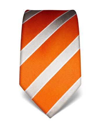 Краватка чоловіча Vincenzo Boretti, шовк, смугаста, помаранчева, 8 см, для костюма та сорочки, діловий стиль, весілля