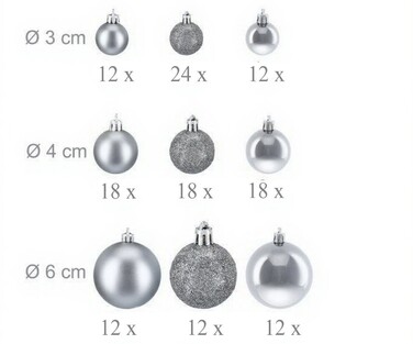 Relaxdays Set of 138 Christmas Baubles