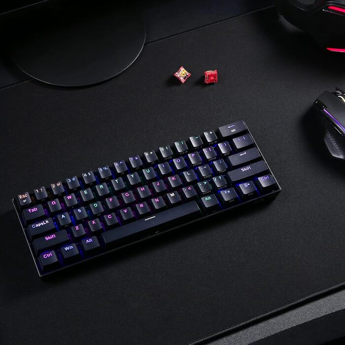 Redragon K530 Pro Draconic: Механічна ігрова клавіатура 60% з RGB-підсвічуванням, Tactile Brown Switch, Hot-Swap, для Windows/Mac/Android