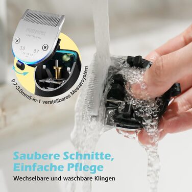 Машинка для стрижки собак Leise з LED-підсвіткою, 2 швидкості, для догляду за обличчям, вухами, лапами, блакитна