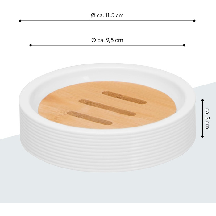 Підставка для мила Bremermann Segno з бамбука та пластику - біла