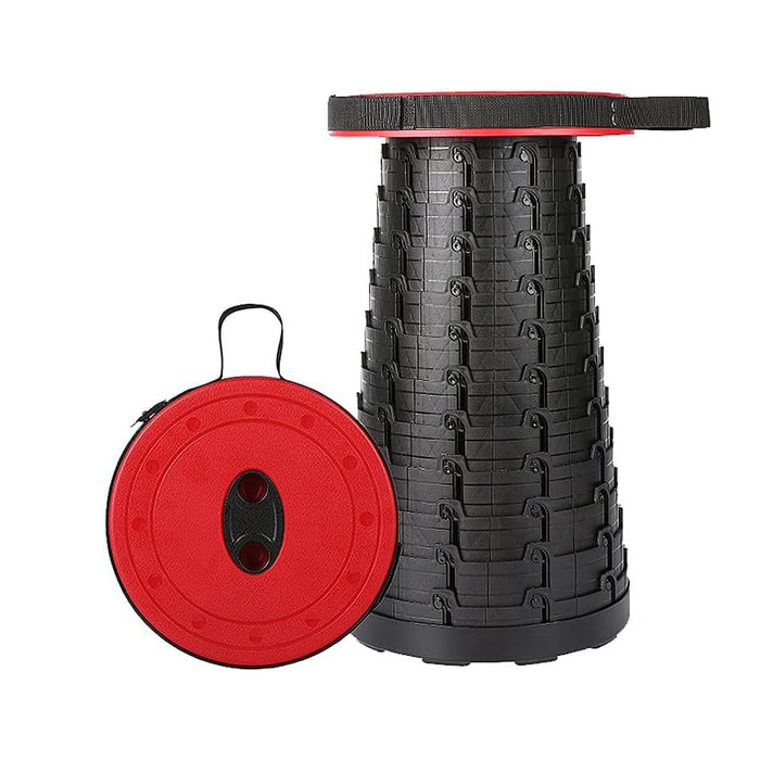 Складний табурет JUVEL - портативний туристичний табурет, телескопічний, до 180 кг, регулювання висоти 6.5-45 см, легкий, для дому та відпочинку на природі