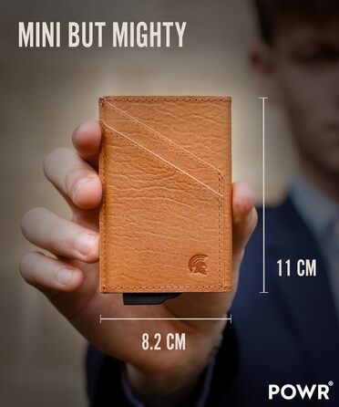 Чоловічий металевий картхолдер POWR Wallet з відділенням для монет. Мінімалістичний картхолдер для чоловіків (колір: коричневий)