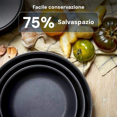 Набір антипригарних сковорідок Avilia (4 шт.) 16-28 см, AM Salus Hard System, ізольовані ручки, Made in Italy