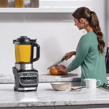 Ninja Foodi Hot & Cold Blender with Auto-iQ Programs - 1.7L Glass Jug, 1000W, Includes Masher & Cleaning Brush