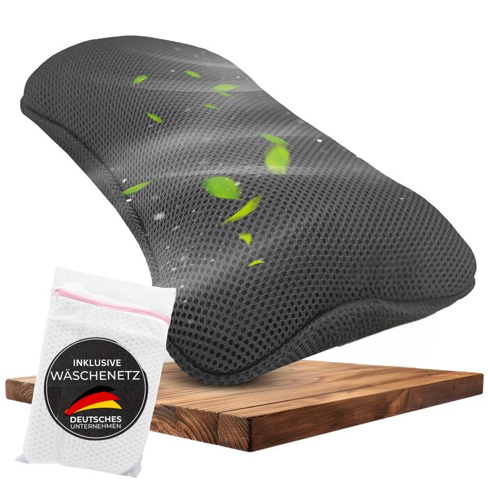 Подушка для ванни з сіткою для прання - Максимальний комфорт та релаксація з Air Mesh технологією. Подушка для ванни з 4 міцними присосками. Підтримка шиї/голови (Сірий)