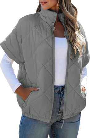 Пухове жилет Daen, сірий, XXL. Легке, тепле, з кишенями, на блискавці, для осені/зими