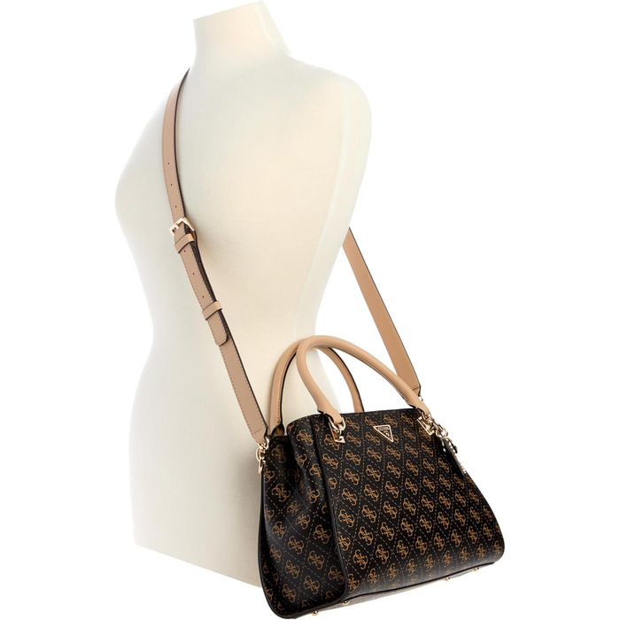 Сумка жіноча GUESS Noelle II Luxury Satchel коричнева з логотипом - оригінал