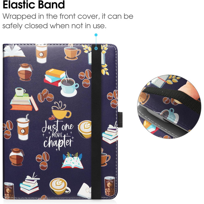 Чохол-підставка для eReader 6-7 дюймів HGWALP, Premium PU шкіра, з петлею для руки, сумісний з Kindle, Kobo, Tolino, Pocketbook, Sony