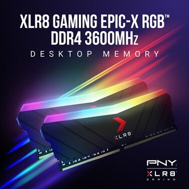 PNY XLR8 Gaming Epic: Комп'ютерна пам'ять DDR4 RGB 3200MHz (2x8GB) Чорний