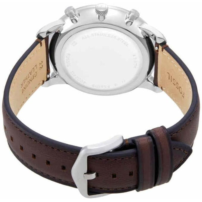 Годинник чоловічий Fossil Neutra Chronograph – шкіряний ремінець (коричневий/блакитний)