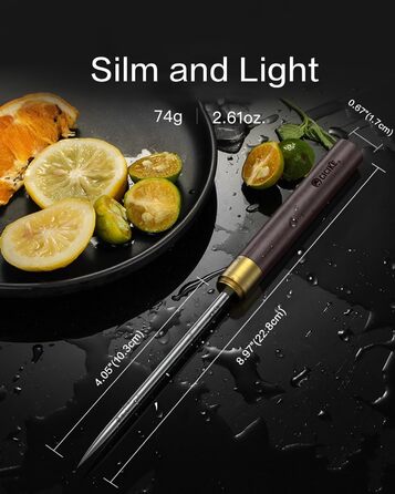 Stainless steel ice pick with safety cover, pick tool for breaking ice, non-slip wooden handle for easy gripping, 22.9 cm length (2 pack)