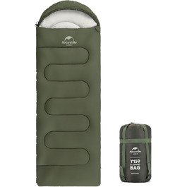 Спальний мішок Naturehike 3-сезонний, ультралегкий, водонепроникний, 220x85 см, з'єднуваний, для дорослих (синій, випадне відкриття)