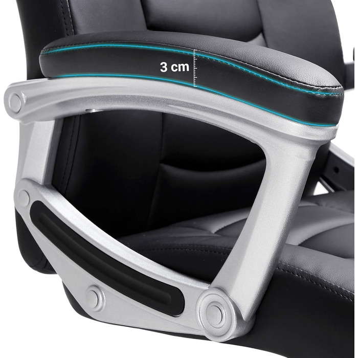 Крісло офісне SONGMICS, ергономічне, регульоване, чорне, OBG21B, 52 x 53 x 122 см