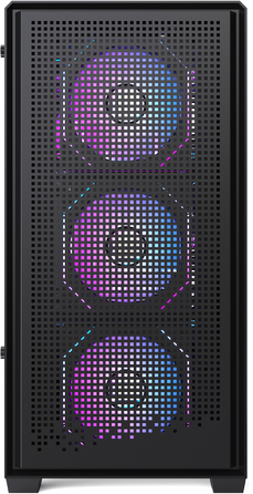 Великий комп'ютерний корпус ATX з USB 3.0, загартованим склом, сіткою (Mesh) та 3-ма RGB-вентиляторами