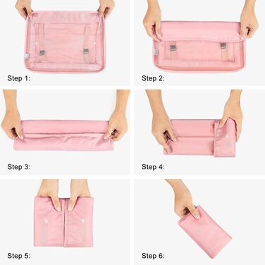 Набір органайзерів для валізи MURISE (6/8 шт.) – рожевий, для подорожей та подорожей