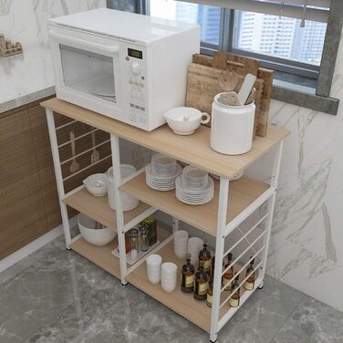 Стелаж для кухні та мікрохвильової печі Soges Bäckerregal, білий, 3 полиці