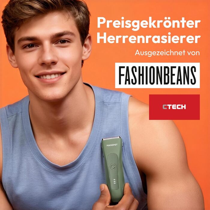 Триммер для тіла MANSPOT: чоловічий, вологостійкий, для інтимної зони, для тіла, для ніг, грудей, пахв, USB-C, для сухого та мокрого гоління