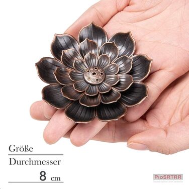 PIOSRTRR Incense Stick Holder-Lotus Incense Holder, Including Chakra Stones