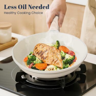 Керамічна сковорода 24 см з антипригарним покриттям, для індукційних плит, ідеальна для омлетів та смаження