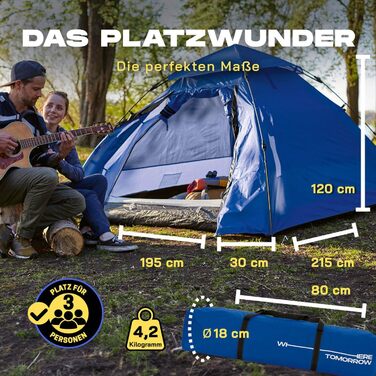 Lumaland Outdoor Pop-Up Dome Tent - 2-3 Person Tent