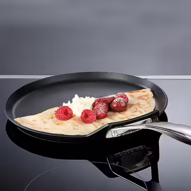 Le Creuset Non-Stick Crepe Pan, Ø 28 cm, Suitable for all cooktops including induction, Anthracite/Silver, 51106280010002