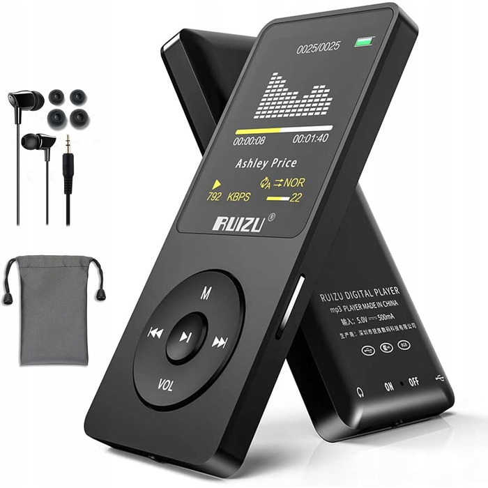MP3-плеєр RUIZU X02, чорний, 32 ГБ