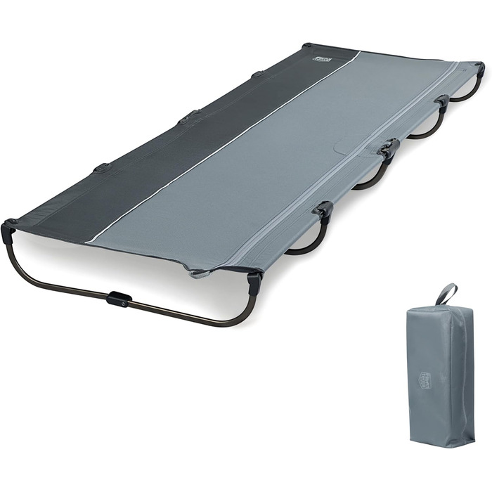 Розкладне кемпінгове ліжко Timber Ridge - легке, зручне, для відпочинку на природі (до 120 кг), сіре