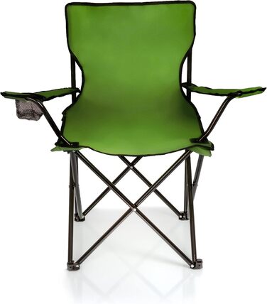 Крісло для риболовлі BigDean - складане риболовне крісло з підстаканником та сумкою, зелене