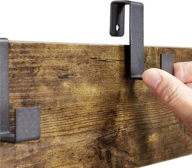 Вішалка Yaheetech з 3 полицями для одягу та взуття, з гачками, 184,5×72,5×33 см, для спальні, гардеробної, вітальні, колір вінтажний коричневий