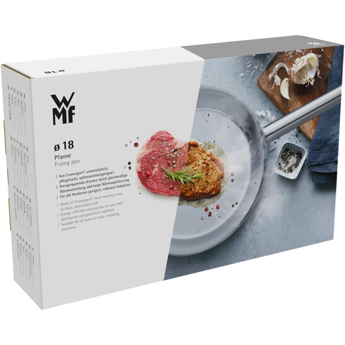 Сковорода WMF Mini Bratpfanne 18 см Cromargan нержавіюча сталь, полірована, без покриття, для індукції, штабельована, для невеликих порцій