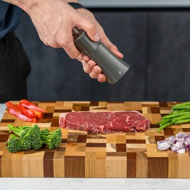 Набір для солі та перцю Grunwerg 2-в-1, пластик, білий (матовий чорний)