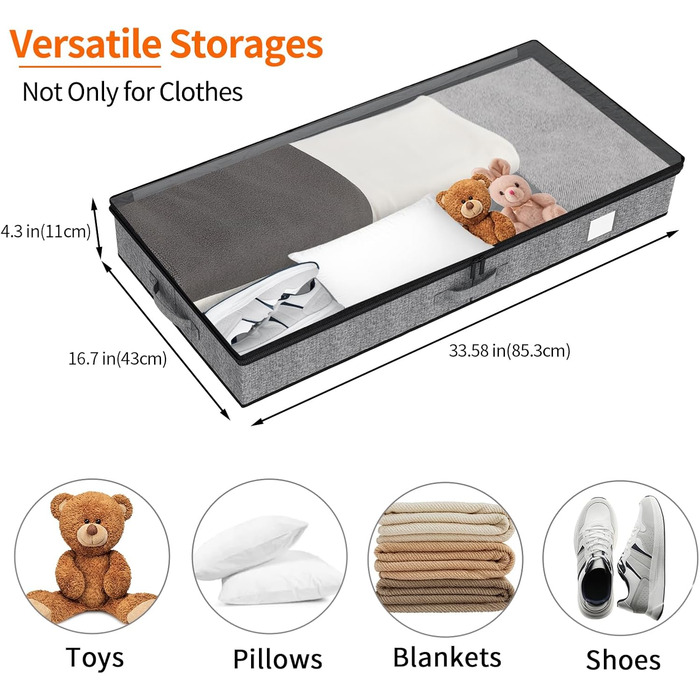 Органайзер для зберігання під ліжком Fixwal, 11 см, 2 шт.