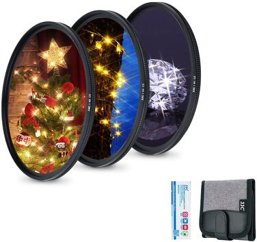 Фільтр JJC Glas-Stern 62mm (4/6/8 променів) для Sony A7/A7C/A7R/A7S/A9 + об'єктив Sony FE 90mm F2.8 Macro G OSS та інші об'єктиви з різьбою 62mm