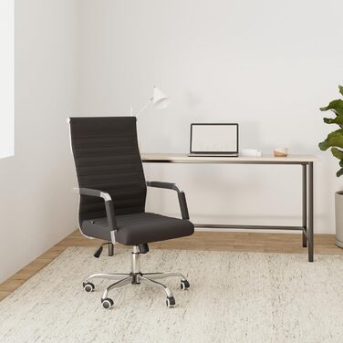 Ергономічне офісне крісло Amadora I з регулюванням висоти, поворотне на 360°, обтягнуте тканиною, міцне, витримує до 120 кг, чорний колір, тканинне покриття