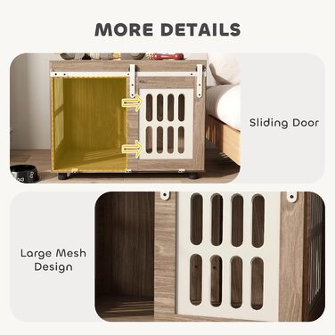 Клітка для собак PawHut з ковзними дверима, середнього розміру, з регульованим столиком, 80 x 59 x 63 см, горіхове дерево