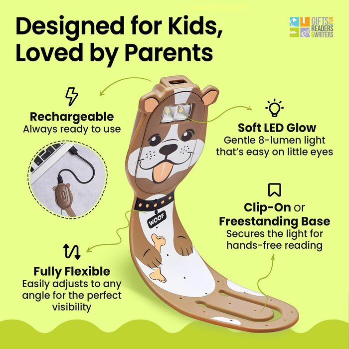 Перезаряджувана LED лампа-закладка Flexilight для читання | Кліпса для книг дітям та дорослим | Аксесуар для читання | Подарунок для книголюбів