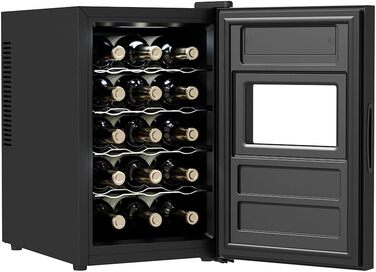 Cecotec Bolero GrandSommelier 36000 Wine Cooler - 95 Liter Compressor Wine Fridge with Adjustable Temperature, Touch Panel, LED Lighting & Quiet Operation (Black, Series 30, 15 Bottles)